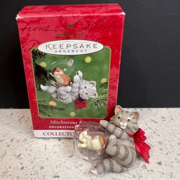 Other - NEW Vintage 2001 HALLMARK Mischievous Kittens Keepsake Ornament Cat Hamster #3